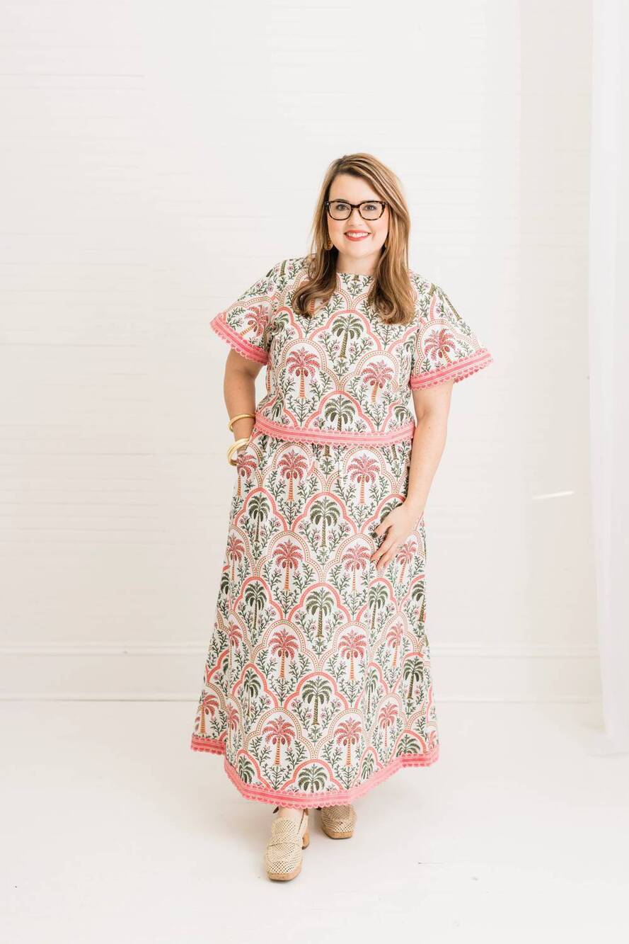 NEW HEART OF GRACE palma rosa skirt set in pink